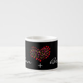 Name Plus Rotes Herz Datum Espresso Kaffee Tasse C (Vorderseite)