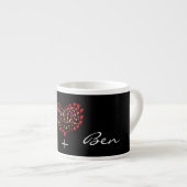 Name Plus Rotes Herz Datum Espresso Kaffee Tasse C (Vorderseite Rechts)