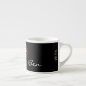 Name Plus Rotes Herz Datum Espresso Kaffee Tasse C (Rechts)