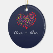 Name Plus Rotes Herz Datum Ornament (Links)