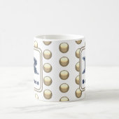 Name Polka Dot Bold Blue Initial Kaffeetasse (Mittel)