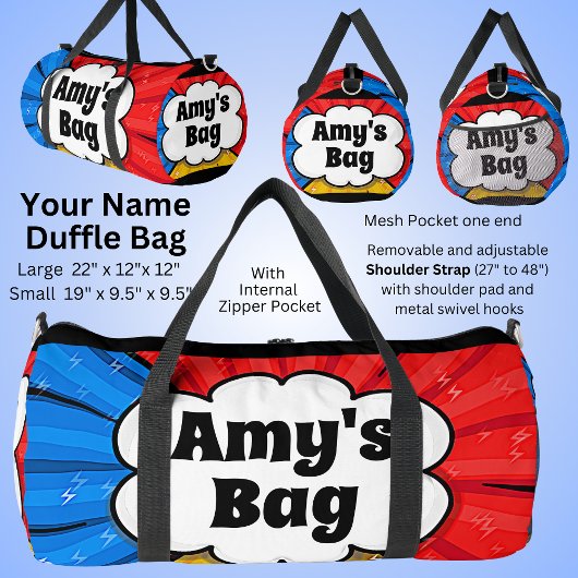 Name POP ART Burst ändern, MY BAG! Duffle Bag