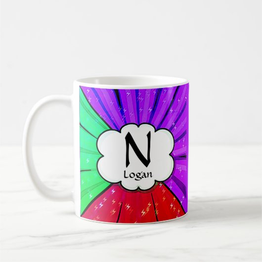 Name, Pop Art Cloud ändern - G H I K L Kaffeetasse (Links)