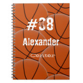 Name Position Custom Orange Basketball Notizblock (Vorderseite)