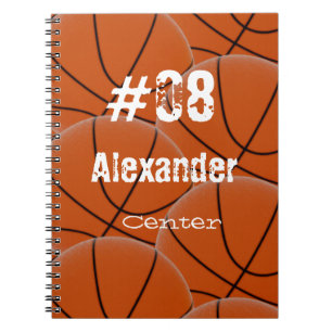 Name Position Custom Orange Basketball Notizblock