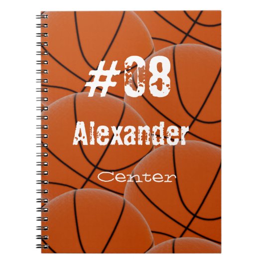 Name Position Custom Orange Basketball Notizblock (Vorderseite)
