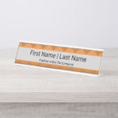 Name & Position Sans Serieller Schriftart Grau Ora Schreibtischnamensplakette (Vorderseite )