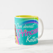 Name Princess girls rainbow aqua Tasse (VorderseiteRechts)