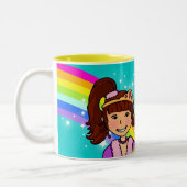 Name Princess girls rainbow aqua Tasse (Links)
