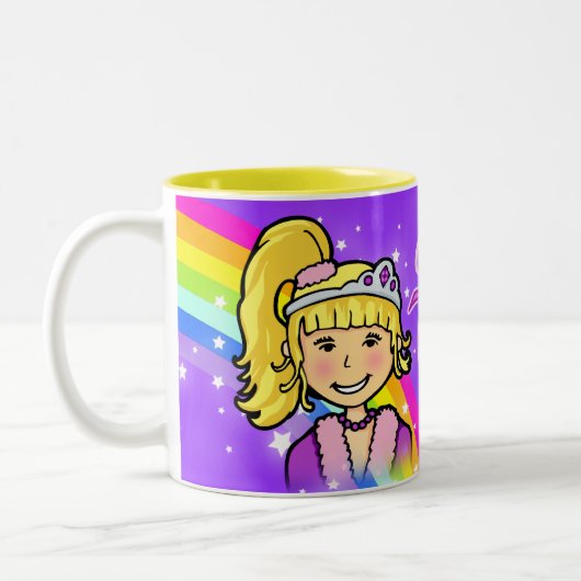 Name Prinzessinnen Regenbogen lila Tasse (Links)