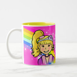 Name Prinzessinnen Regenbogen-Rosa-Tasse Zweifarbige Tasse