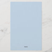 Name Professional Modern Minimalist Blue  Briefpapier (Rückseite)