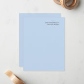 Name Professional Modern Minimalist Blue  Mitteilungskarte (Vorderseite/Rückseite Beispiel)