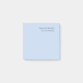 Name Professional Modern Minimalist Blue  Post-it Klebezettel (Vorderseite)