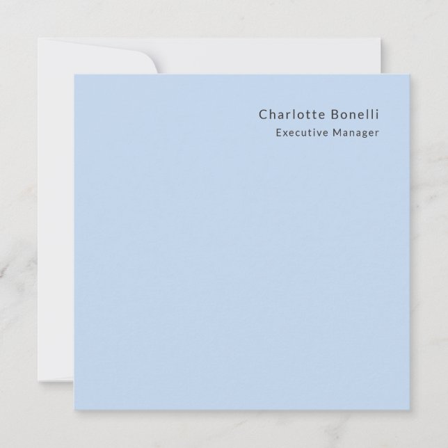 Name Professionell Modern Minimalistisch Blau  (Vorderseite)