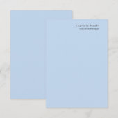 Name Professionell Modern Minimalistisch Blau  Begleitkarte (Vorne/Hinten)