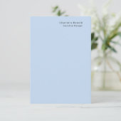 Name Professionell Modern Minimalistisch Blau  Begleitkarte (Stehend Vorderseite)