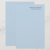 Name Professionell Modern Minimalistisch Blau Briefpapier (Vorne/Hinten)