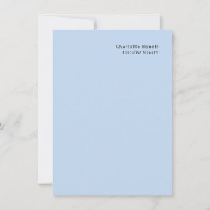 Name Professionell Modern Minimalistisch Blau Mitteilungskarte
