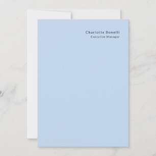Name Professionell Modern Minimalistisch Blau Mitteilungskarte