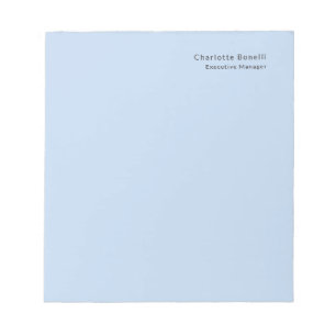Name Professionell Modern Minimalistisch Blau  Notizblock