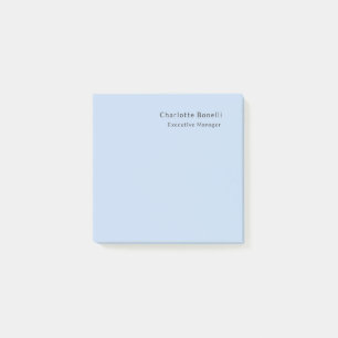 Name Professionell Modern Minimalistisch Blau  Post-it Klebezettel