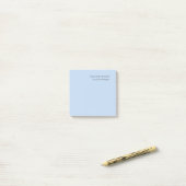 Name Professionell Modern Minimalistisch Blau Post-it Klebezettel (Auf Schreibtisch)