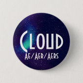 Name ___ + Pronomen Anpassbare Galaxie Button (Vorderseite)