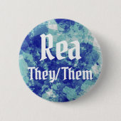 Name ___ + Pronomen Anpassbare Schaltfläche Button (Vorderseite)