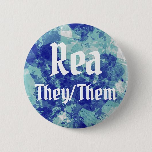 Name ___ + Pronomen Anpassbare Schaltfläche Button (Vorderseite)