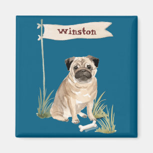 Name Pug Haustier Hund  Magnet