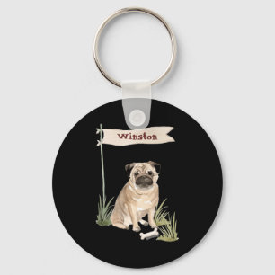 Name Pug Haustier Hund Schlüsselanhänger
