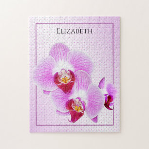 Name: Purple/Pink Orchid Floral Fotogray Puzzle