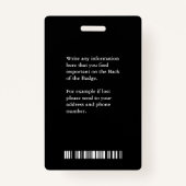 Name QR Code Bar Code Benutzerdefiniertes Abzeiche Ausweis (Rückseite)