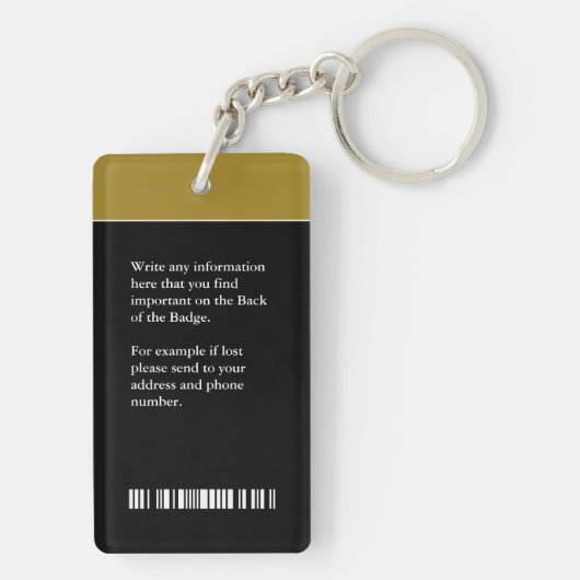 Name QR Code Bar Code Schlüsselanhänger (Rückseite)