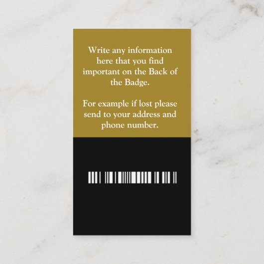 Name QR Code Bar Code Visitenkarte (Rückseite)