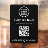 Name QR Code Logo Schwarz/Weiß Fensteraufkleber (Blatt 2)