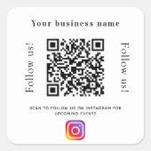 Name qr Code Social Media Quadratischer Aufkleber (Vorderseite)