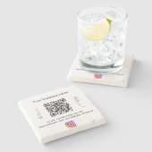 Name qr Codeinstagramm Steinuntersetzer (Seitenansicht)