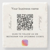 Name qr Codeinstagramm Steinuntersetzer (Vorderseite)