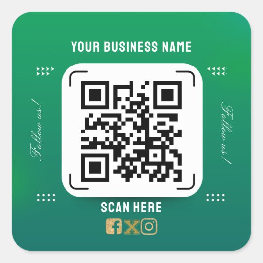 Name qr quadratischer aufkleber (Vorderseite)