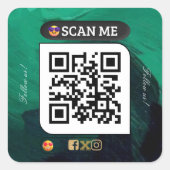 Name qr quadratischer aufkleber (Vorderseite)