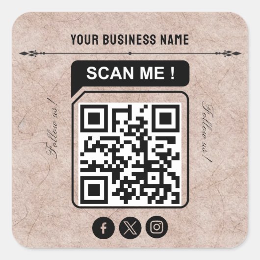 Name qr quadratischer aufkleber (Vorderseite)