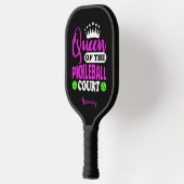 Name Queen of Pickleball Court Lila Green hinzufüg Pickleball Schläger (Links)