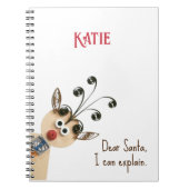 Name: Quill Reindeer Peeking Holiday Planner Notizblock (Vorderseite)