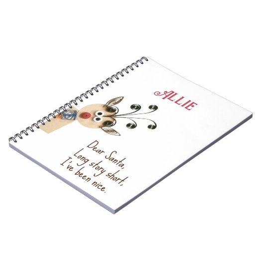 Name: Quill Reindeer Peeking Holiday Planner Notizblock (Linke Seite)