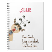 Name: Quill Reindeer Peeking Holiday Planner Notizblock (Vorderseite)