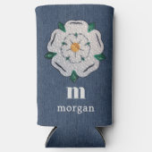 Name, Quill Yorkshire White Rose, Beliebter Slim Selters Dosenkühler (Vorderseite)