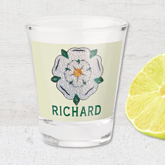 Name, Quill Yorkshire White Rose, Schnapsglas