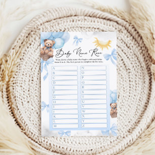 Name Race Baby Showkarte